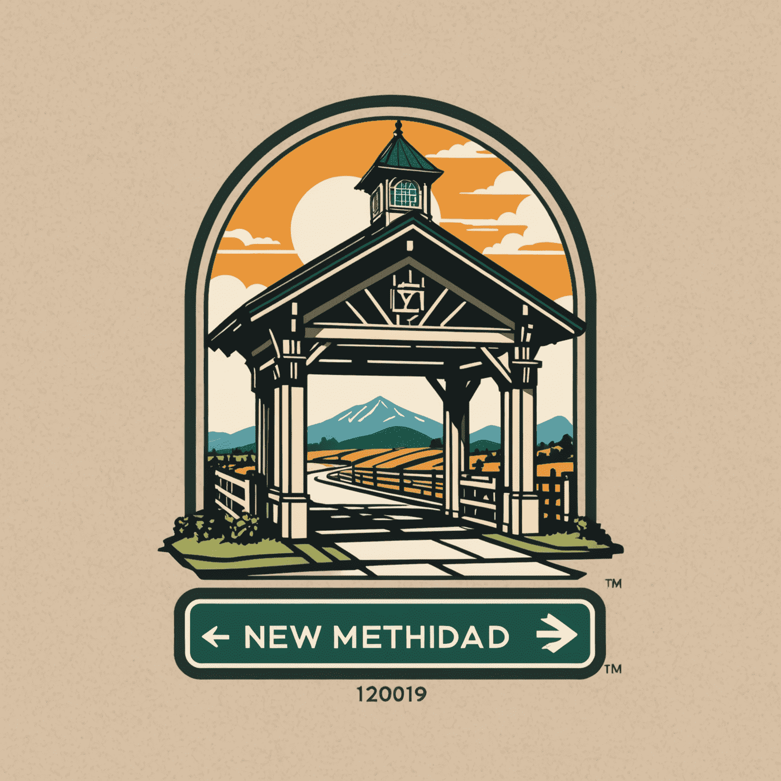 NewMethodAe logo featuring a stylized toll gate and smart card design