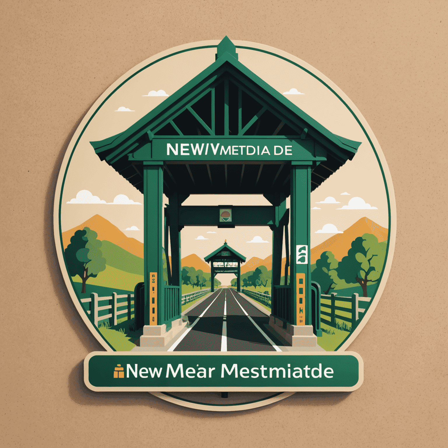 NewMethodAe logo featuring a stylized toll gate and smart card design