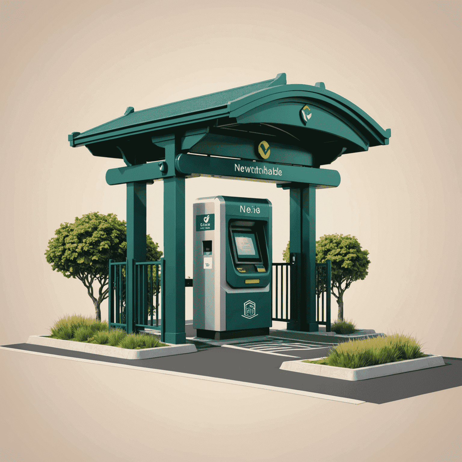 NewMethodAe logo featuring a stylized toll gate and smart card design