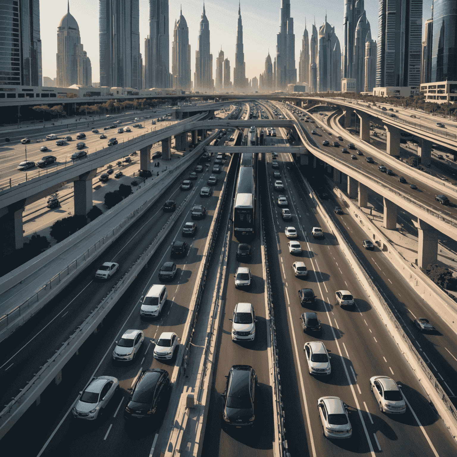A digital graph showing reduced travel times and smoother traffic flow after implementing smart toll systems in Dubai.