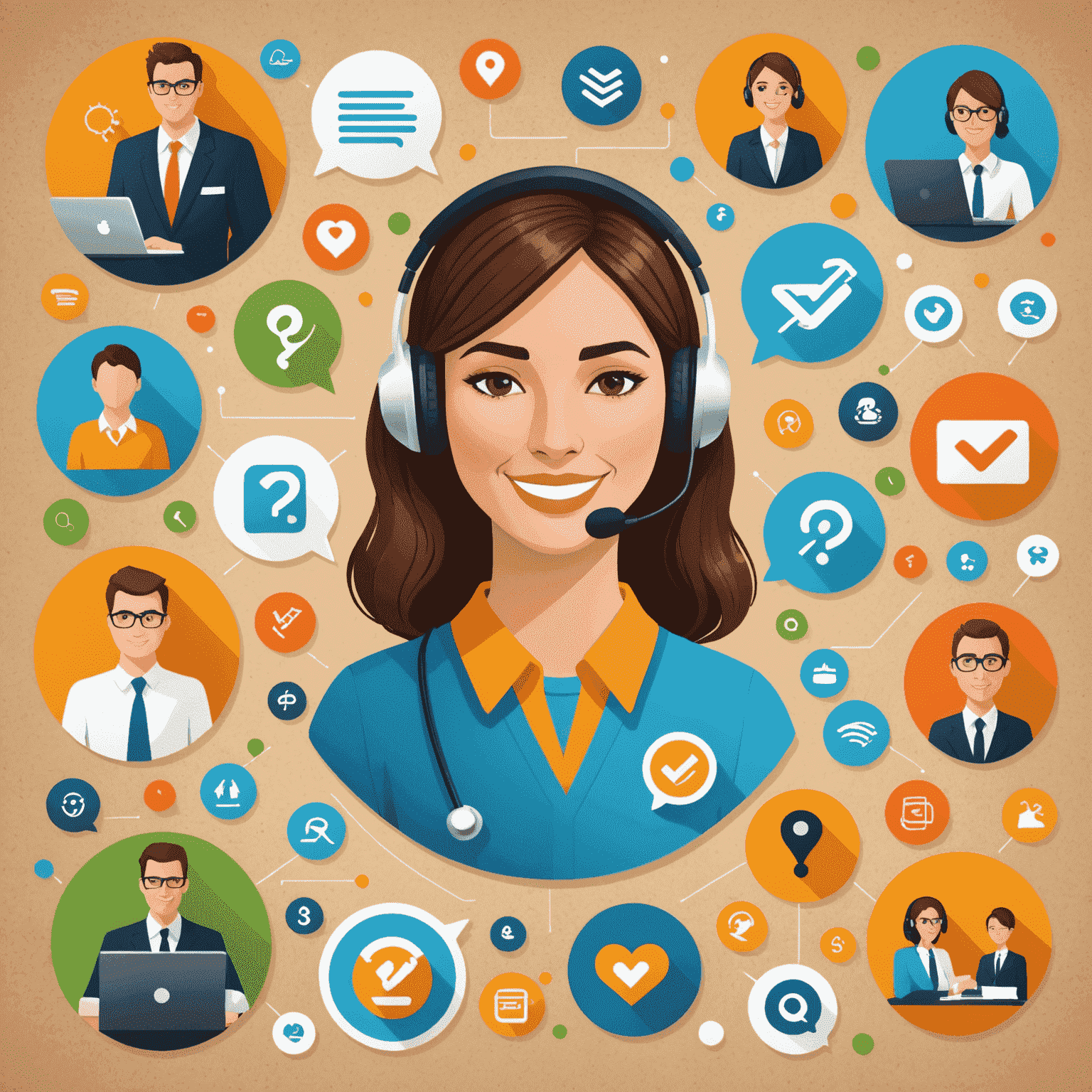 A collage of support icons, FAQ sections, and a friendly customer service representative, representing the comprehensive support center for toll-related issues